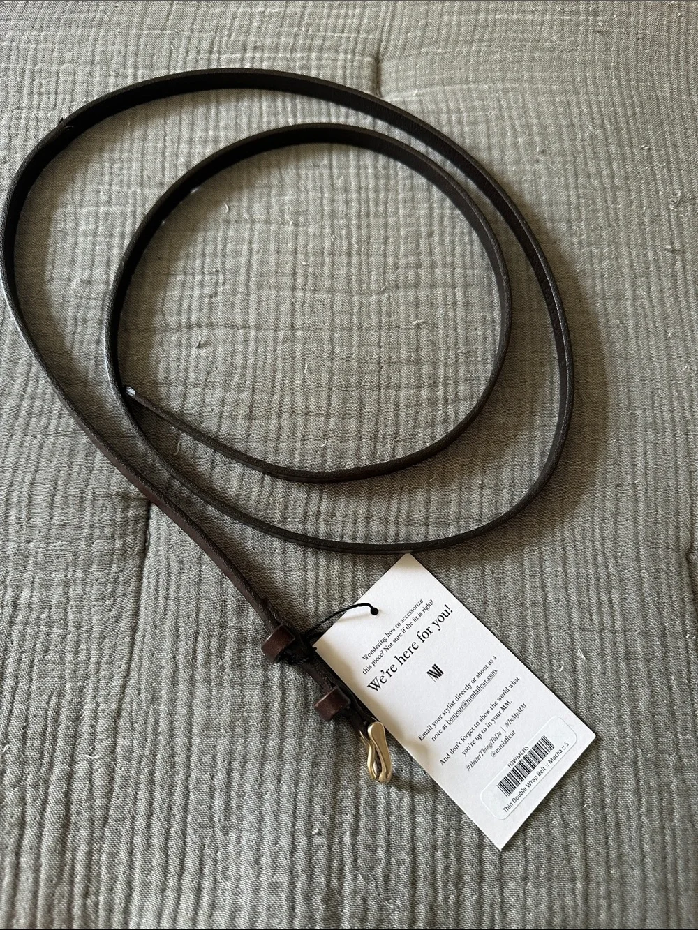 MM LaFleur Thin Double Wrap Belt - Mocha